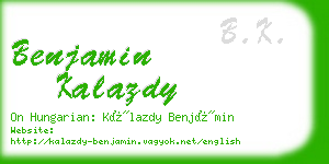benjamin kalazdy business card
